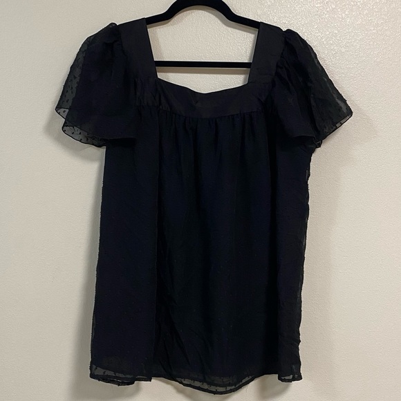 Lane Bryant Sheer Ruffle Sleeve Blouse size 14/16 - Picture 3 of 11